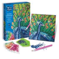 Creatie met mini-strasssteentjes - SENTOSPHERE - Kunst & Creaties - Diamond Painting Canvas - Pauw - Leeftijd 8+ - thumbnail