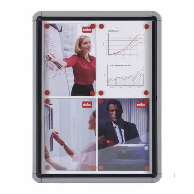 Nobo Premium Plus buitenvitrine, draaideur met slot, magnetisch, 9 x A4