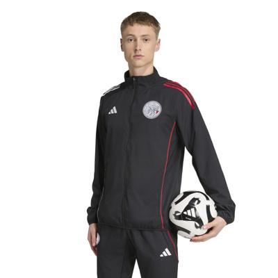 adidas Ajax Presentatie Trainingsjack 2025-2026 Zwart Wit Rood