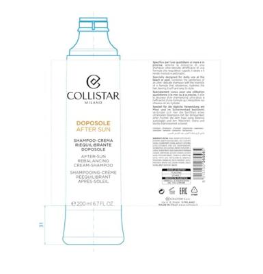 Collistar After-Sun Rebalancing Cream Shampoo 200 ml Haarverzorging Dames