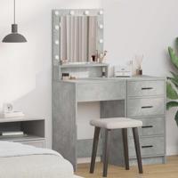 Kaptafel met plank Betongrijs 50 x 41 x 135 cm Bewerkt hout - thumbnail