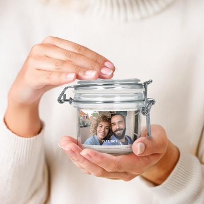 Glazen pot met deksel personaliseren - 200 ml Glazen pot met deksel personaliseren - 200 ml