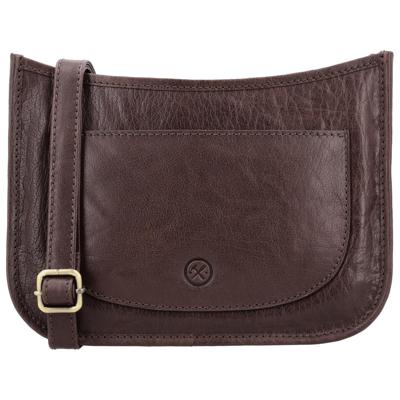 Hide & stitches jura schoudertas-Dark Brown