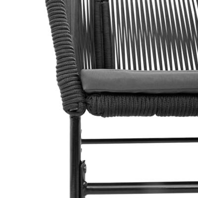 Tuinstoelen 2 st met kussens poly rattan zwart - thumbnail