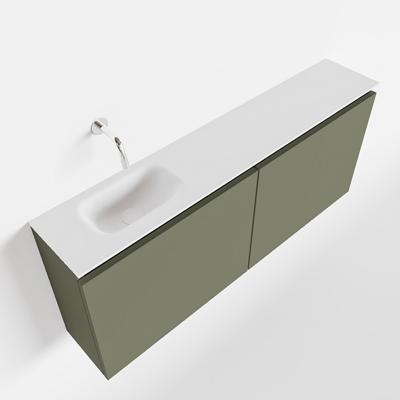 MONDIAZ TURE 120cm toiletmeubel army. EDEN wastafel talc links geen kraangat