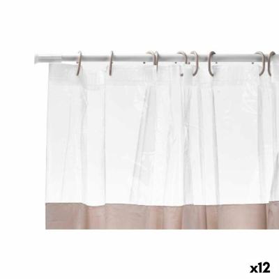 Douchegordijn Berilo Beige Transparant Plastic PEVA 180 x 180 cm 16 x 28,5 x 4 cm (12 Stuks)