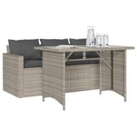 2-delige Tuinset met kussens poly rattan lichtgrijs - thumbnail