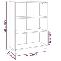 Boekenkast HAMAR 85x35x112 cm massief grenenhout donkergrijs - thumbnail