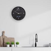 BRESSER MyTime LEDsec wandklok 24 cm met temperatuurweergave (zwart) - thumbnail
