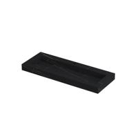 INK Pitch Wastafel Keramische Slab Centraal met Drain en Front en Side Skirts 1 Kraangat - 1200x450x90 mm - Lauren Black Mat - thumbnail