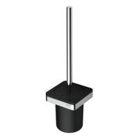 Toiletborstel met Houder Geesa Frame Zwart Chroom - thumbnail