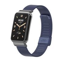 By Qubix - Milanese bandje met case - Donkerblauw - Xiaomi Smart band 7 Pro - thumbnail