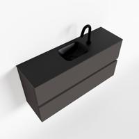 MONDIAZ ADA 100cm toiletmeubel dark grey. LEX wastafel urban midden 1 kraangat - thumbnail