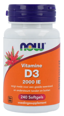 NOW Vitamine D3 2000 IE Softgels