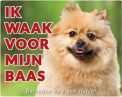 Keeshond Waakbord - Ik waak voor mijn Baas Keeshond Waakbord - Ik waak voor mijn Baas