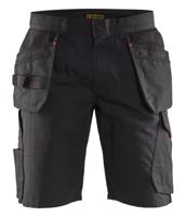 Blåkläder Service short met spijkerzakken 14941330 | Zwart/Rood | Maat 54 - 7330509689066 - thumbnail
