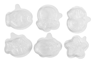 Creativ Company Mallen, oceaanthema, h: 1,2 cm, l: 4-6 cm, 6 stuk/ 1 doos