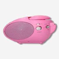 Lenco SCD-24 CD-speler voor kinderen, radio, stereo-installatie, Aux-in-hoofdtelefoonaansluiting, lcd-scherm, batterij en voeding - roze - thumbnail