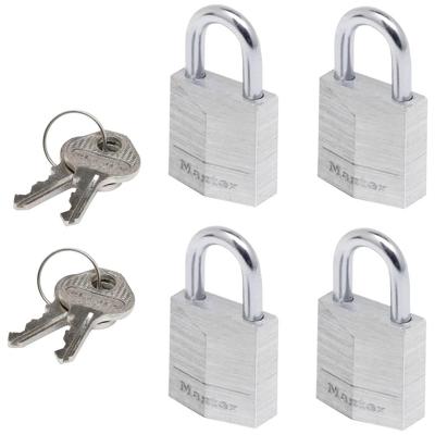 Masterlock 4 x 20mm - 11mm steel shackle, 3mm diam. - 3-pin cylinder - keyed alik - 9120EURQNOP