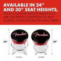 Fender Red Sparkle Logo Barstool 30" zwart-rood-chroom gitaarkruk (76 cm) - thumbnail