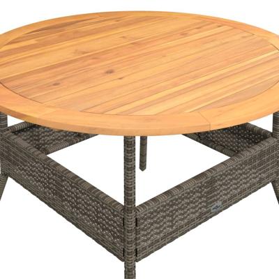 2-delige Loungeset met kussens poly rattan grijs - thumbnail