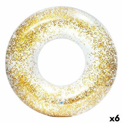 Opblaasbare Drijvende Donut Intex Transparant Purpurine Ø 119 cm (6 Stuks)
