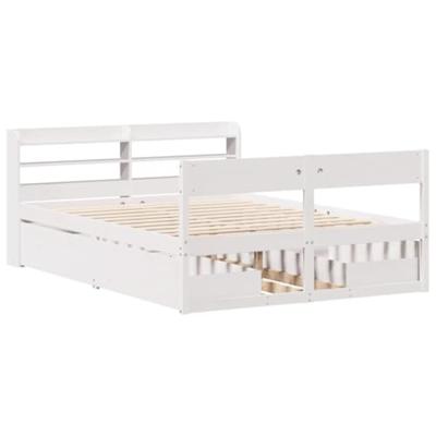 Bedframe zonder matras massief grenenhout wit 160x200 cm Bedframe zonder matras massief grenenhout wit 160x200 cm