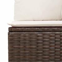 5-delige Loungeset met kussens poly rattan bruin - thumbnail
