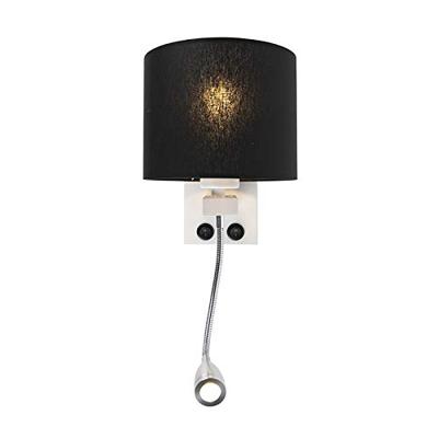 QAZQA Moderne wandlamp wit met zwarte kap - Brescia