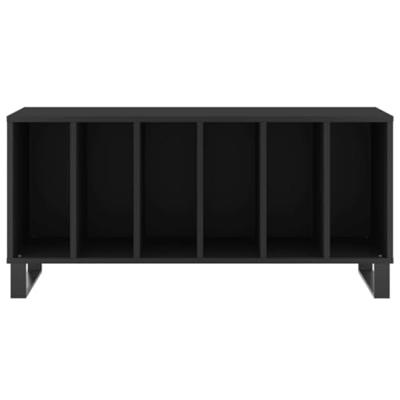 Platenkast 100x38x48 cm bewerkt hout zwart