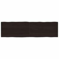 Tafelblad natuurlijke rand 220x60x4 cm eikenhout donkergrijs - thumbnail