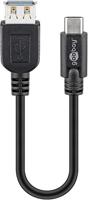 USB 3.2 GEN 1 (USB3.0) Aansluitkabel - USB-C naar USB-A - 5Gbit/s - USB adapter - OTG kabel - 0.2m - Zwart - thumbnail