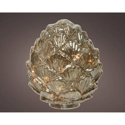 Micro Led Dennenappel glas Ø17cm