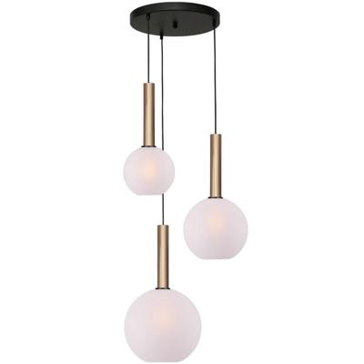 Masterlight Vide hanglampBella 2 Messing goud met wit glas - 2982-02-35-3-06-111