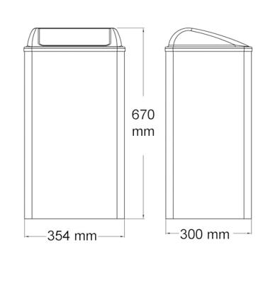 Mediclinics Mediclinics afvalbak gesloten 65l. PP0065CS - RVS Mediclinics Mediclinics afvalbak gesloten 65l. PP0065CS - RVS