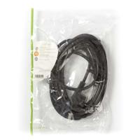 Stroomkabel | Type F (CEE 7/7) Male | IEC-320-C13 | Gehoekt | Recht | Vernikkeld | 5.00 m | Rond | PVC | Zwart | Envelop - thumbnail