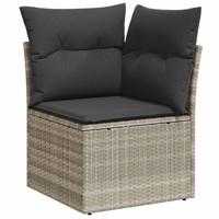 9-delige Loungeset met kussens poly rattan lichtgrijs - thumbnail