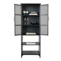 Dutchbone Opbergkast Denver 160.5 x 60cm - Zwart - thumbnail