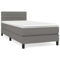 Boxspring met matras stof donkergrijs 90x190 cm - thumbnail