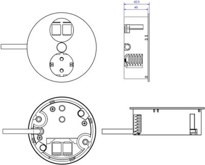 Bachmann 931.001 Stopcontact (opbouw) Met USB, Aanraakbeveiliging, Met Cat6-bus IP20 Chroom - thumbnail