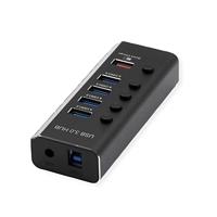 ROLINE USB 3.2 Gen 1 Notebook Hub 4 poorten + 1x oplaadpoort (QC), afzonderlijk schakelbaar - thumbnail