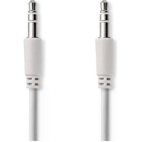 Nedis CAGP22010WT10 Stereo-audiokabel, Spiraal 3,5 Mm Male - 3,5 Mm Male 1,0 M Wit