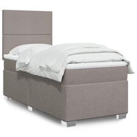 Boxspring met matras stof taupe 90x190 cm - thumbnail
