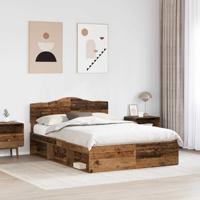 Bedframe met hoofdeinde Oudhout 140 x 190 cm Massief grenenhout - thumbnail