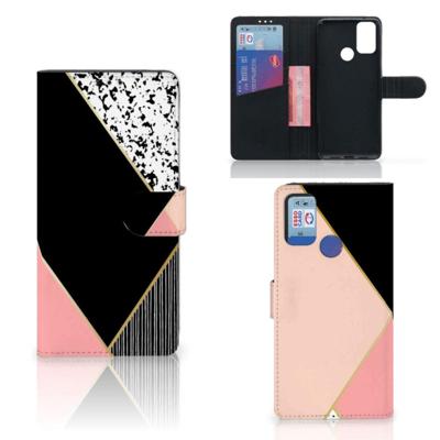 Alcatel 1S (2021) | Book Case | Zwart Roze Vormen