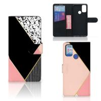 Alcatel 1S (2021) | Book Case | Zwart Roze Vormen - thumbnail