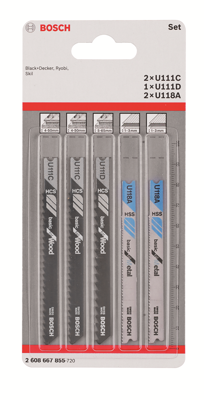 Bosch Accessoires Set U-Shank (Wood/Metal) - 2608667855