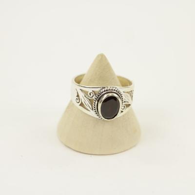 Zilveren Ring met Granaat Maat 19 (Sterling Zilver 925) Zilveren Ring met Granaat Maat 19 (Sterling Zilver 925)