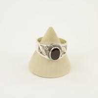 Zilveren Ring met Granaat Maat 19 (Sterling Zilver 925) - thumbnail
