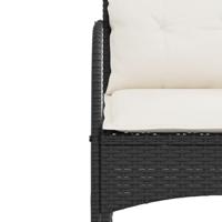 Tuinschommelstoel met kussens poly rattan zwart - thumbnail